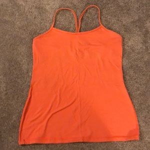 Orange lululemon power Y tank